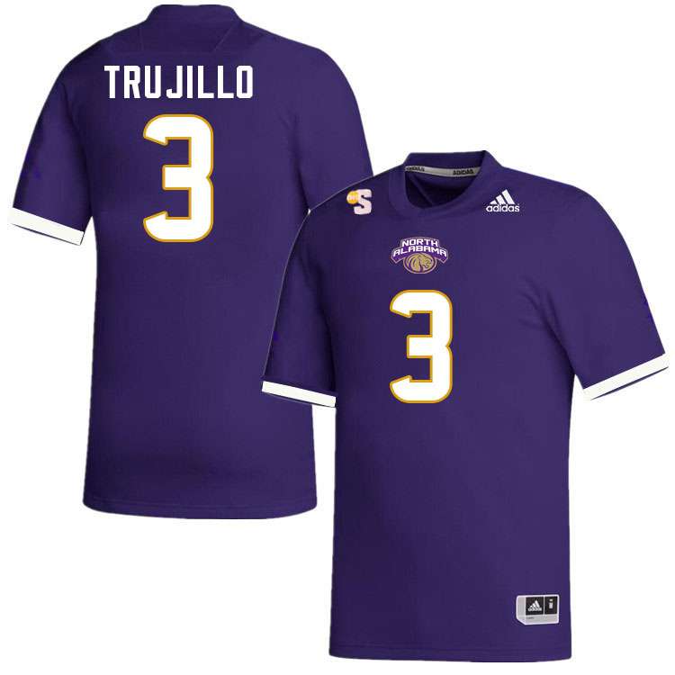 Men-Youth #3 K.J. Trujillo North Alabama Lions 2023 College Football Jerseys Stitched-Purple